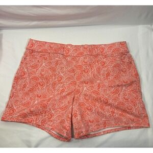 Intro Love the Fit Womens Plus Size 18W Shorts Peach Paisley Comfort Control